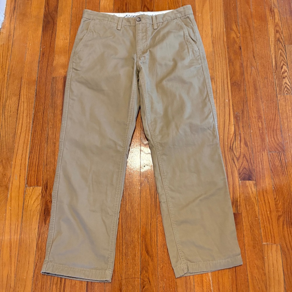 Eddie Bauer Mens 34x30 Chino Pants Khaki Flannel Lined Legend Wash Classic Fit